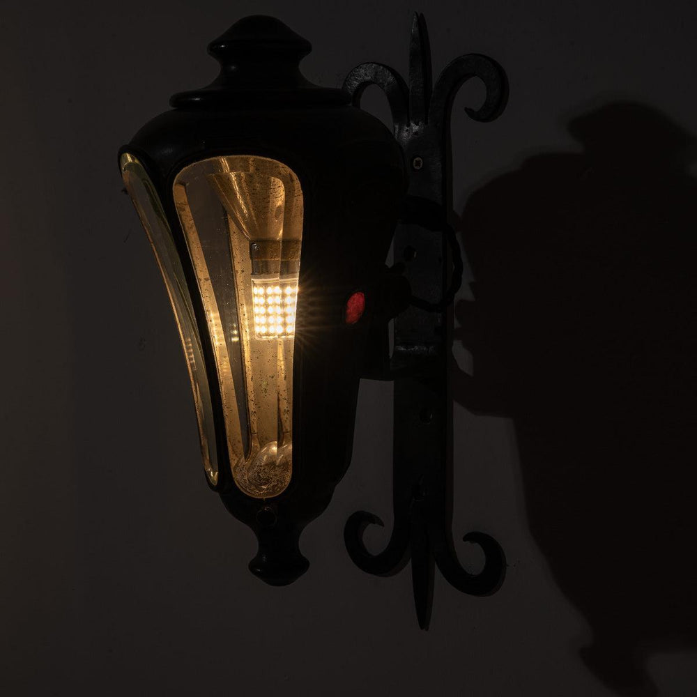 A Rare & Unique Copper & Bevelled Glass Wall Lantern by C.A. Vandervell & Co London