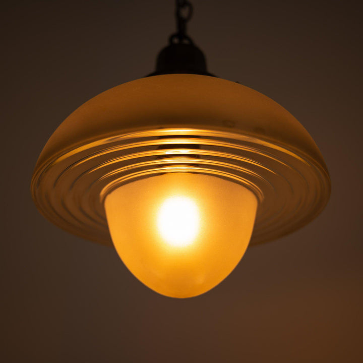 Antique Acorn Frosted Glass Pendant Lights by GEC (S)