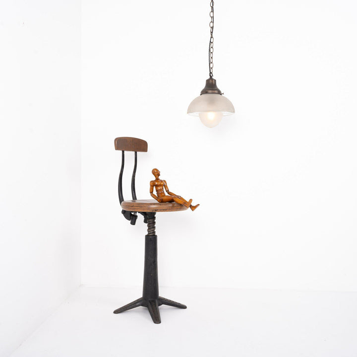 Antique Acorn Frosted Glass Pendant Lights by GEC (S)