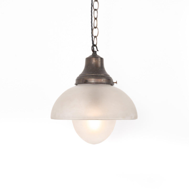 Antique Acorn Frosted Glass Pendant Lights by GEC (S)