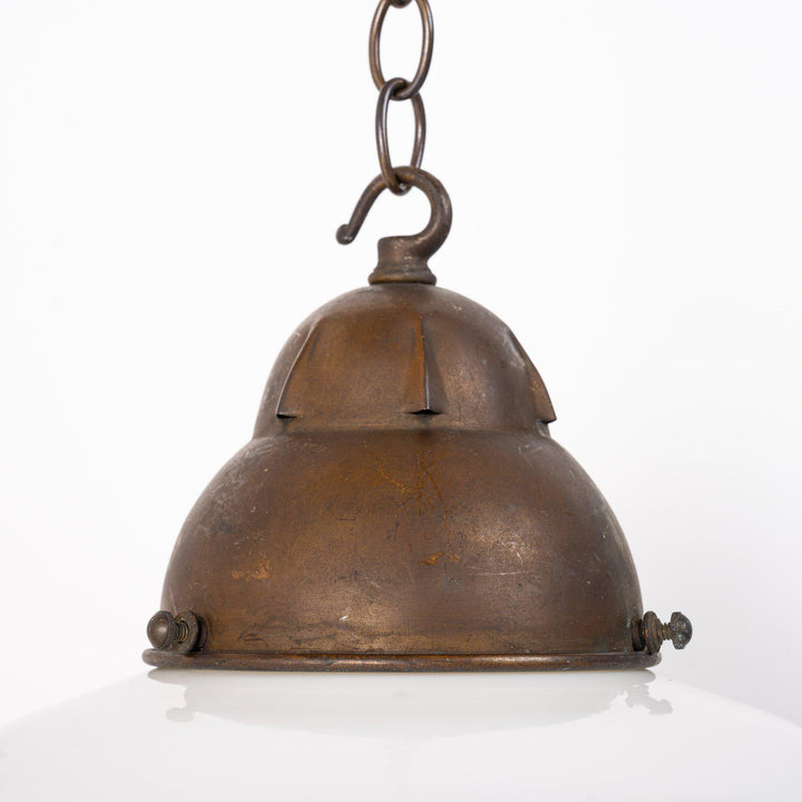Antique "Acorn" Opaline & Frosted Glass Pendant Lights