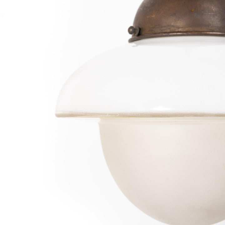 Antique "Acorn" Opaline & Frosted Glass Pendant Lights