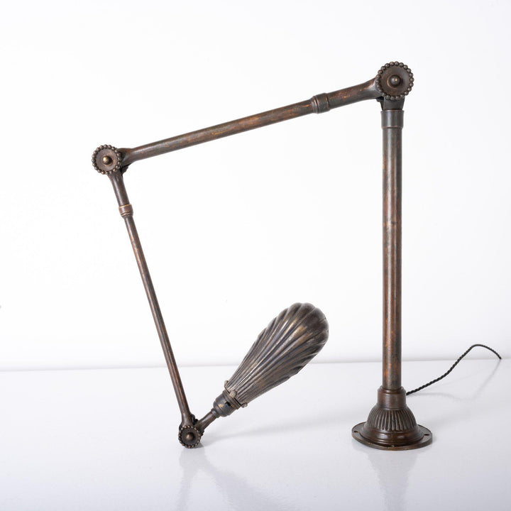 Antique Brass Daisy Joint Machinist Lamp by John Dugdill & Co