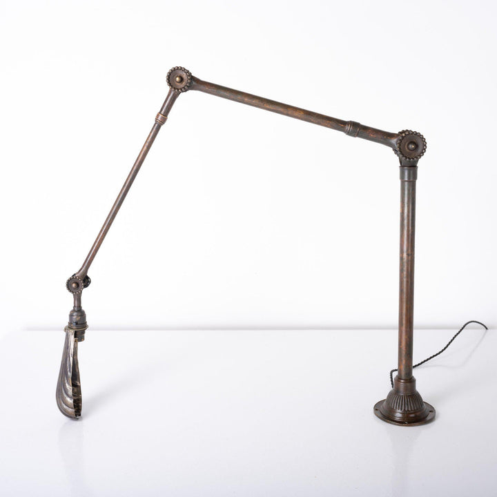 Antique Brass Daisy Joint Machinist Lamp by John Dugdill & Co