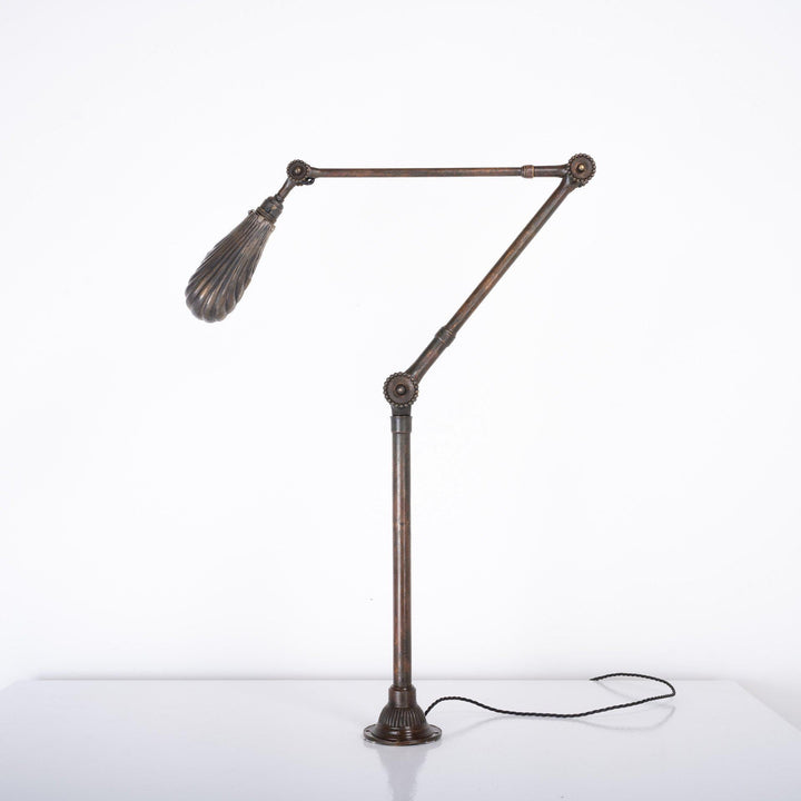 Antique Brass Daisy Joint Machinist Lamp by John Dugdill & Co