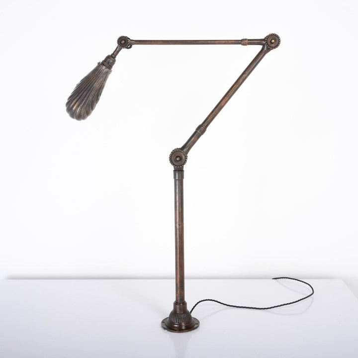 Antique Brass Daisy Joint Machinist Lamp by John Dugdill & Co