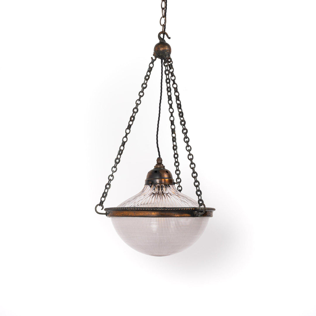 Antique Holophane 12" Blondel Stiletto Bowl Pendant Light