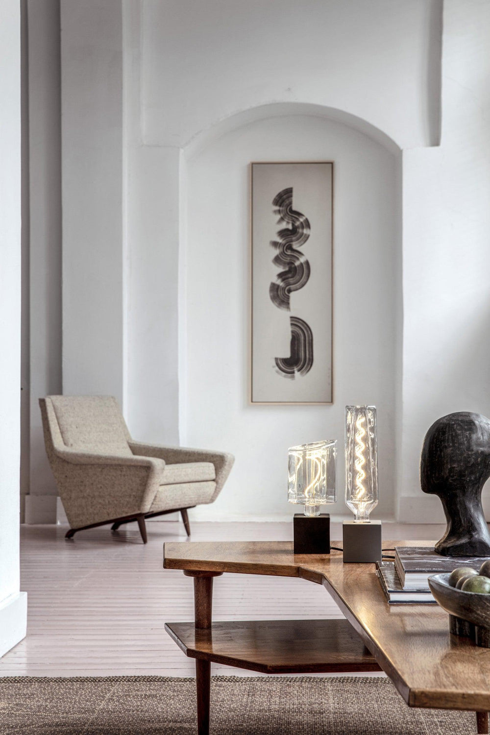 Calex Cube Lamp Base with in Matte Concrete - 941014