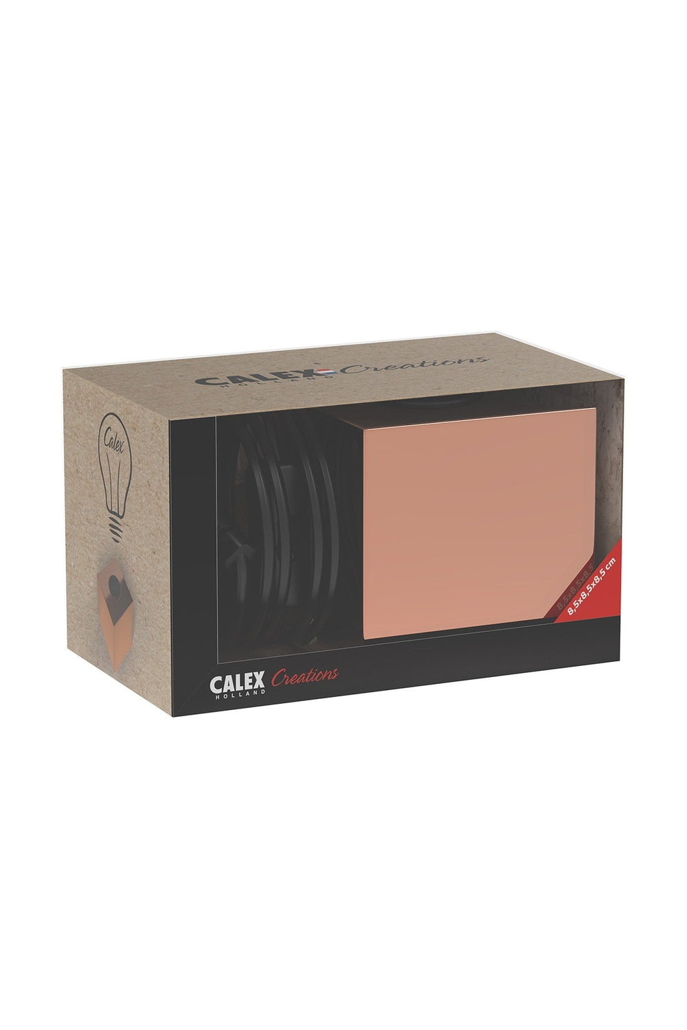 Calex Cube Lamp Base with in Polished Copper - 941020
