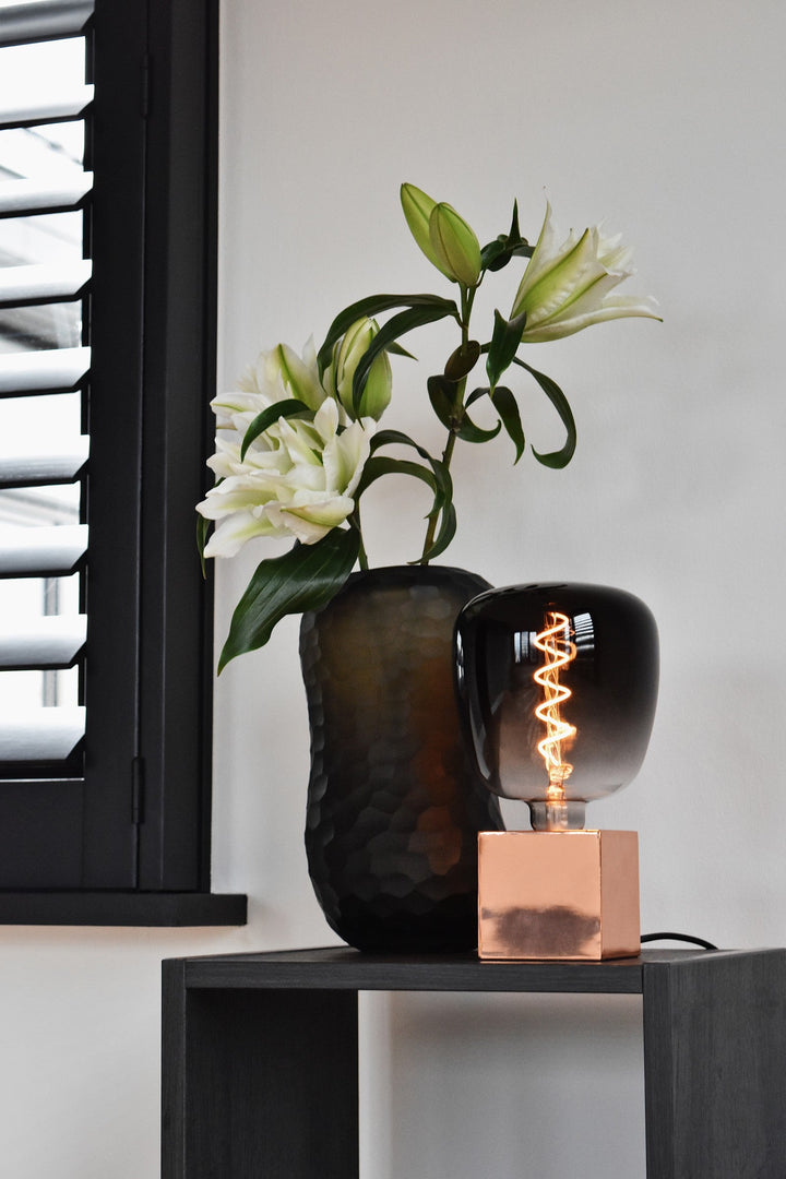 Calex Cube Lamp Base with in Polished Copper - 941020
