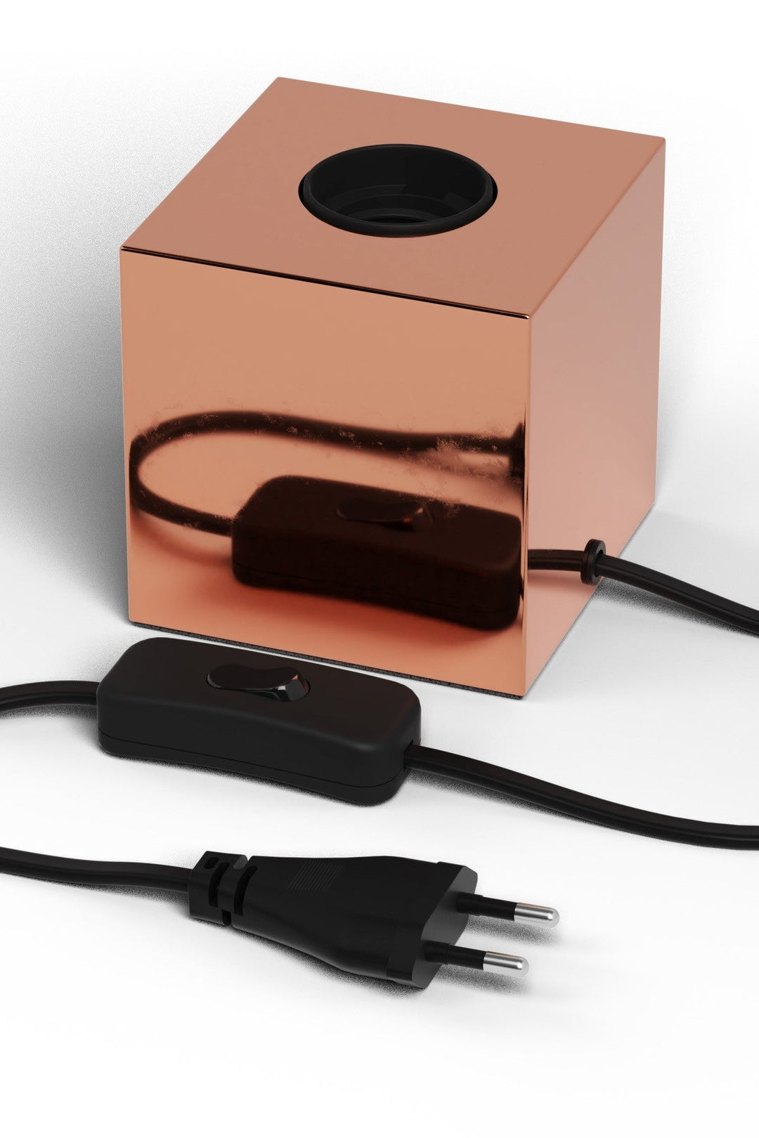 Calex Cube Lamp Base with in Polished Copper - 941020