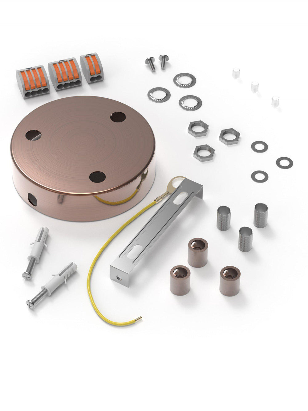 Calex Metal Ceiling Rose With 3 Holes Satin Copper - 940048