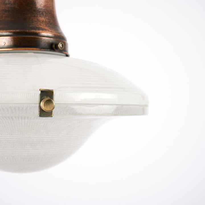 Large Vintage Holophane Flying Saucer Welsh Chapel Pendants