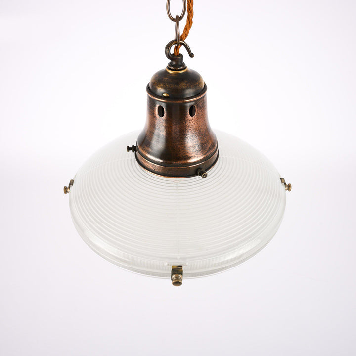 Large Vintage Holophane Flying Saucer Welsh Chapel Pendants