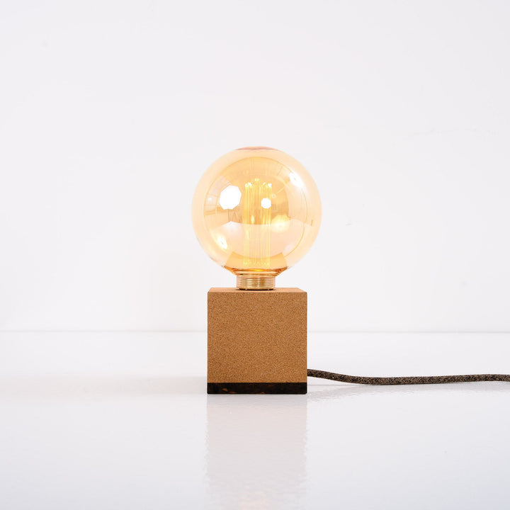 Natural Cork Cube Table Lamp Base