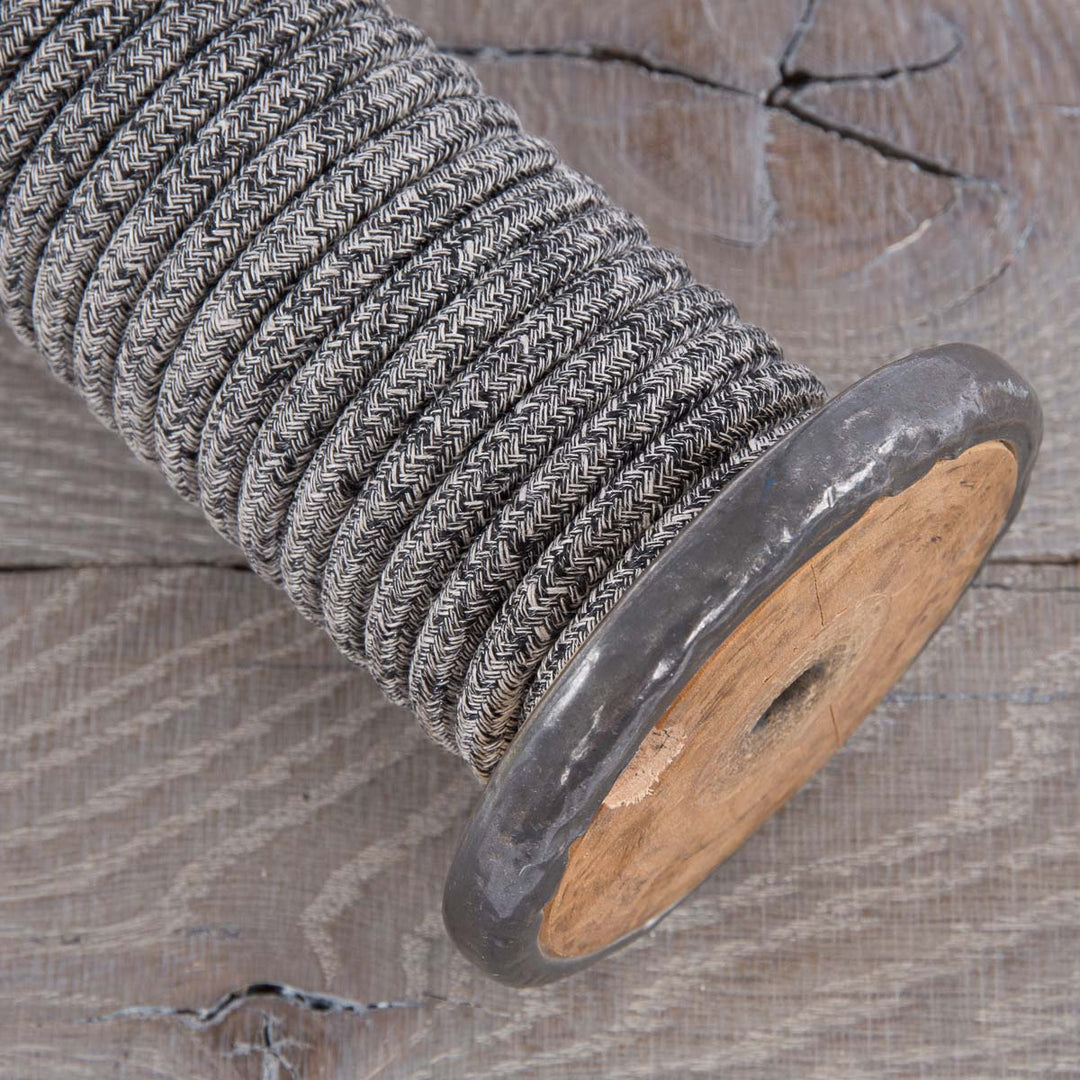 Premium Fabric Lighting Cable ZigZag Glitter Black Onyx Tweed