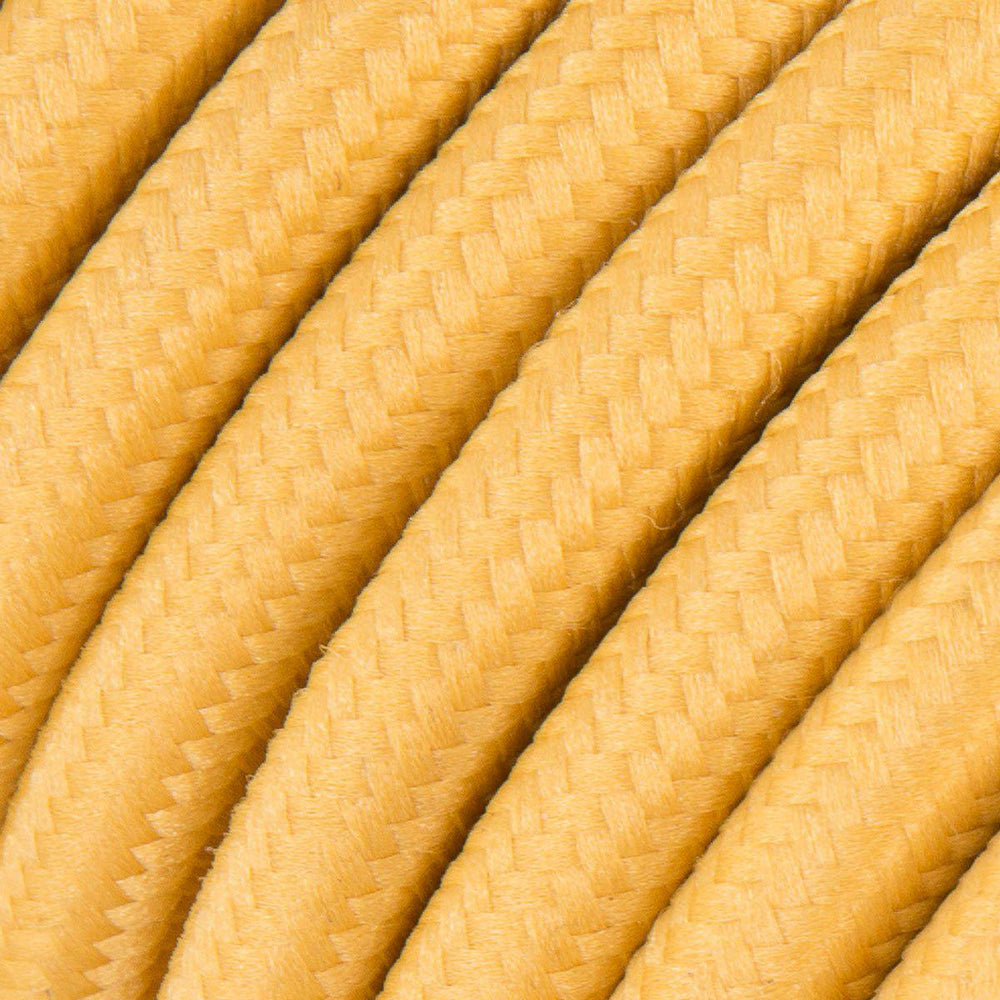 Premium Round Fabric Lighting Cable Rayon - Mustard