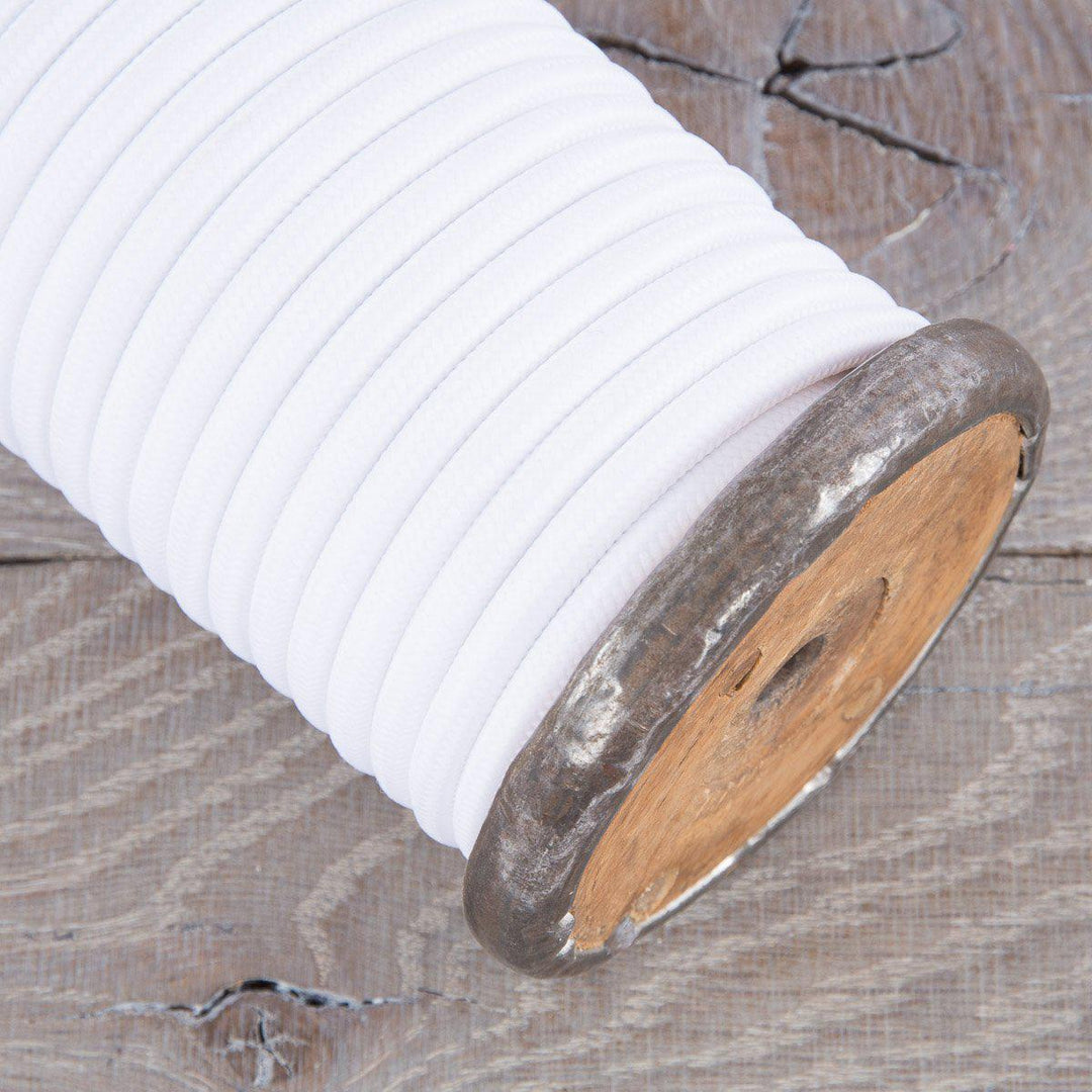 Premium Round Fabric Lighting Cable Rayon - White