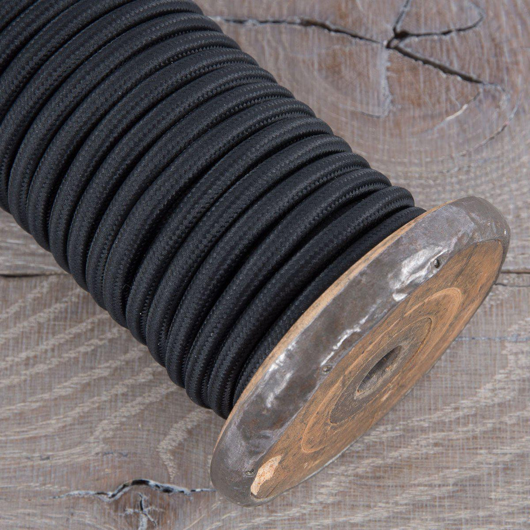 Premium Round Fabric Lighting Cable - UL Listed (UNITED STATES) - Rayon - Black