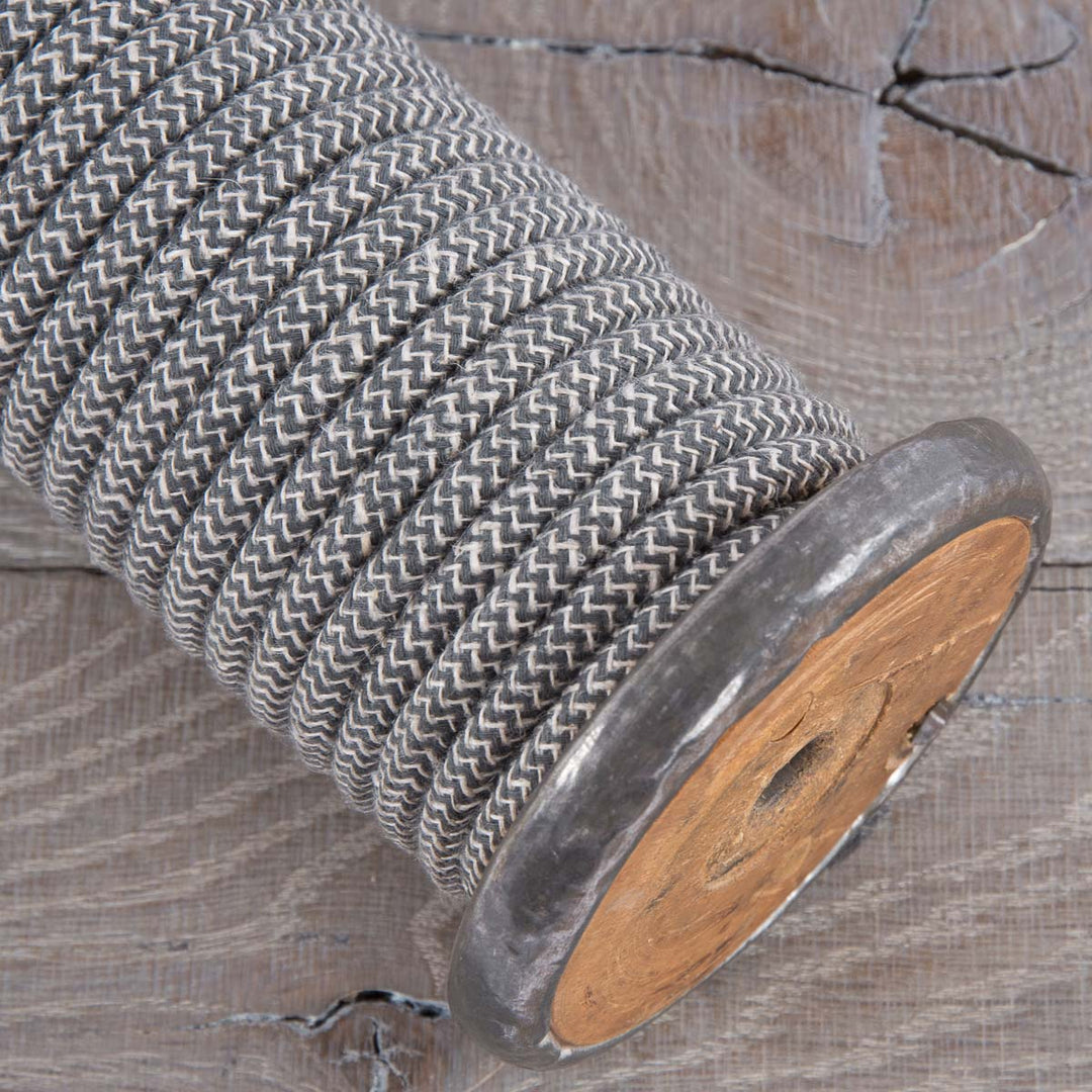 Premium Round Fabric Lighting Cable ZigZag - Anthracite
