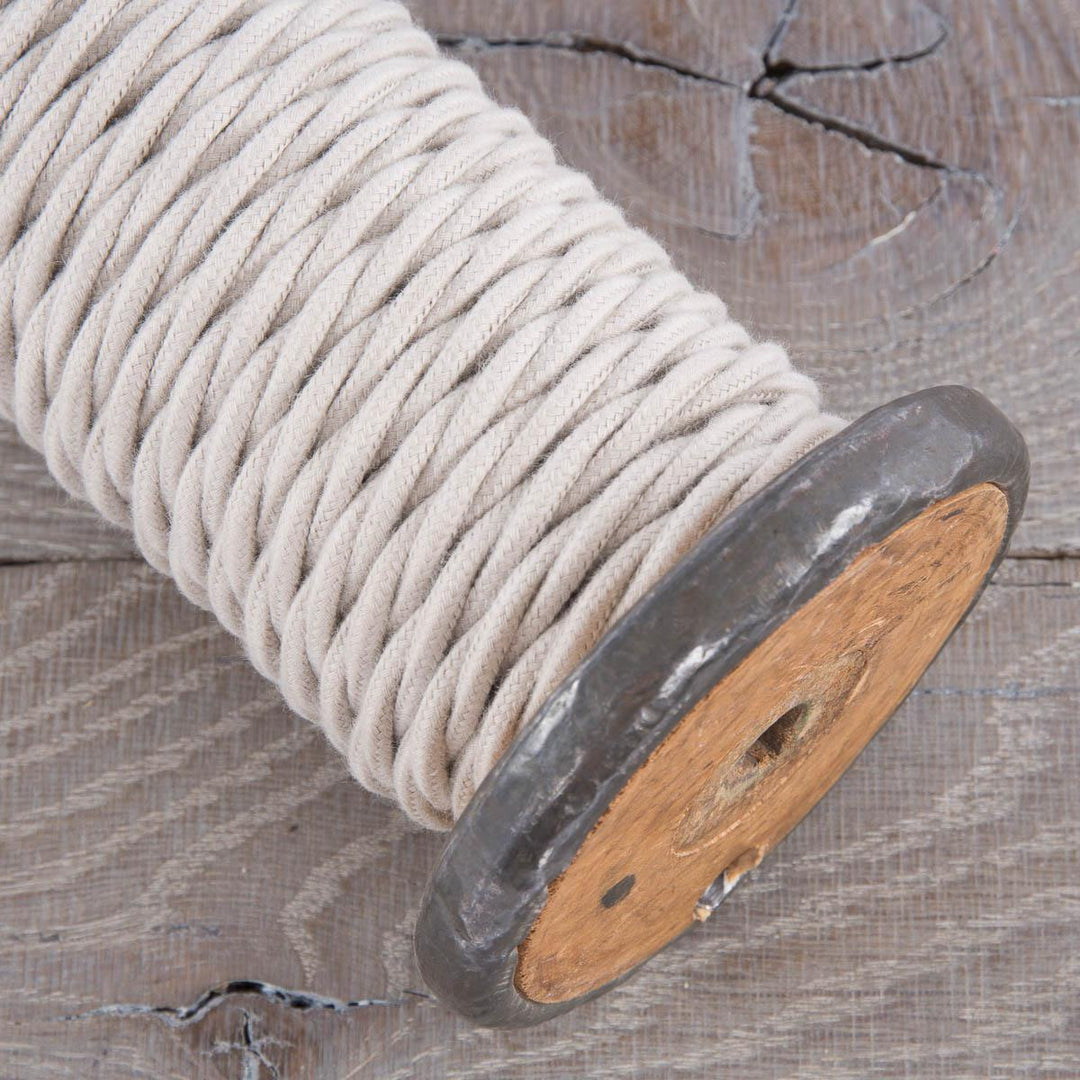 Premium Twisted Fabric Lighting Cable Cotton - Dove