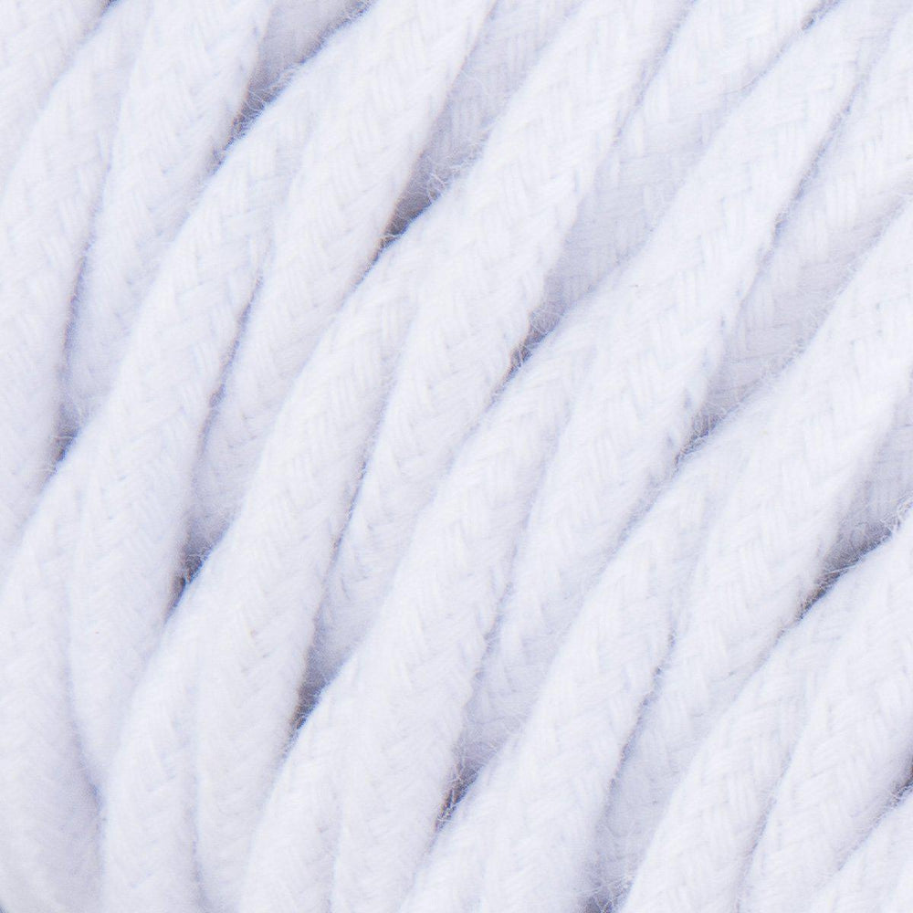 Premium Twisted Fabric Lighting Cable Cotton - White