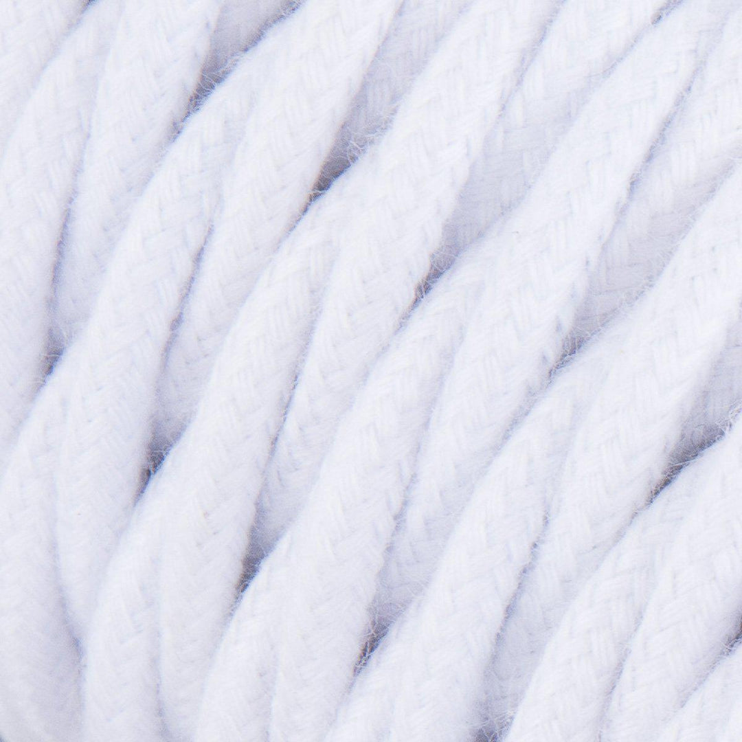 Premium Twisted Fabric Lighting Cable Cotton - White