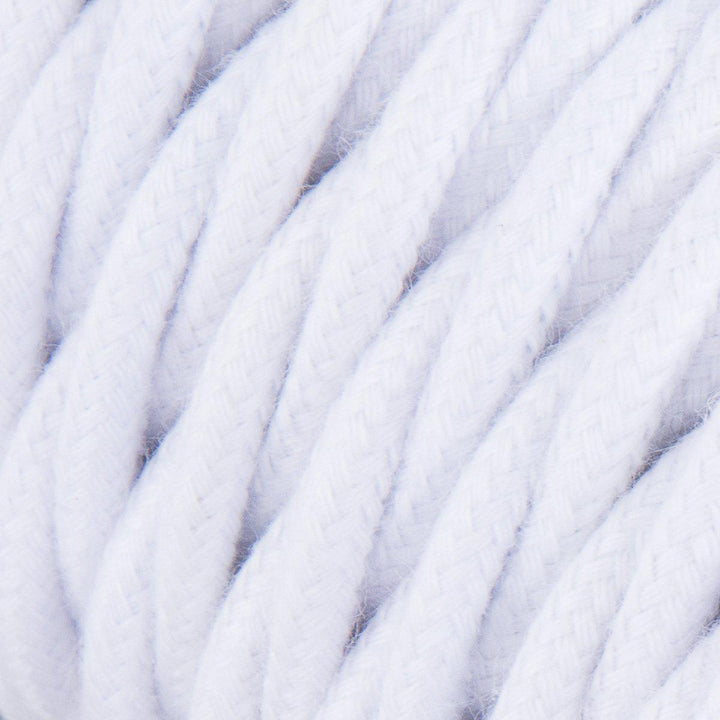Premium Twisted Fabric Lighting Cable Cotton - White