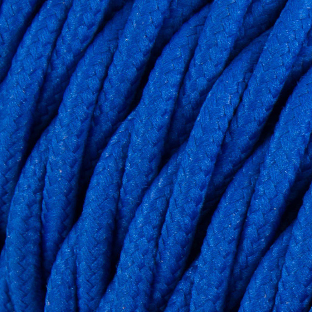 Premium Twisted Fabric Lighting Cable Rayon - Blue