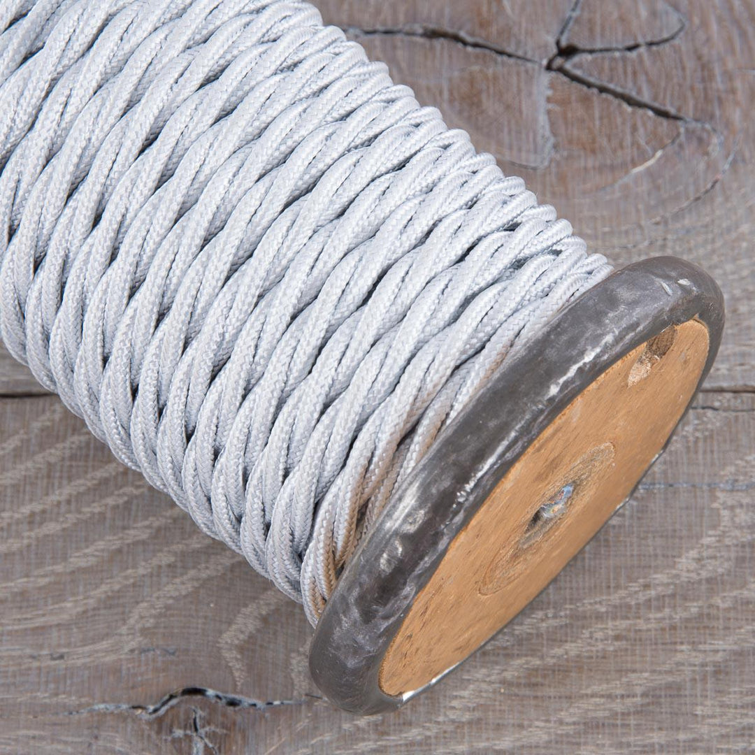 Premium Twisted Fabric Lighting Cable Rayon - Silver