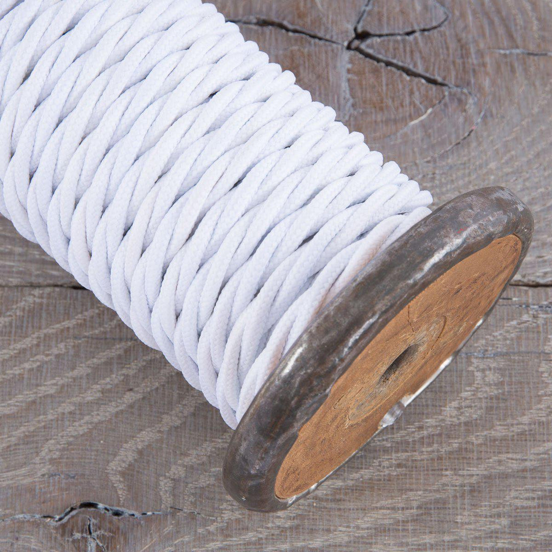 Premium Twisted Fabric Lighting Cable Silk effect - White