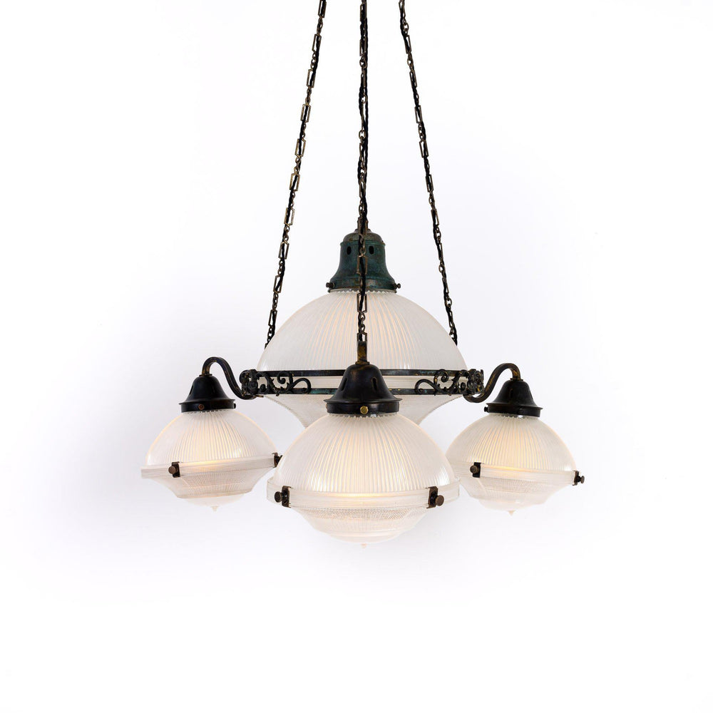 Rare Antique Holophane Extra Large Decorative Church Chandelier