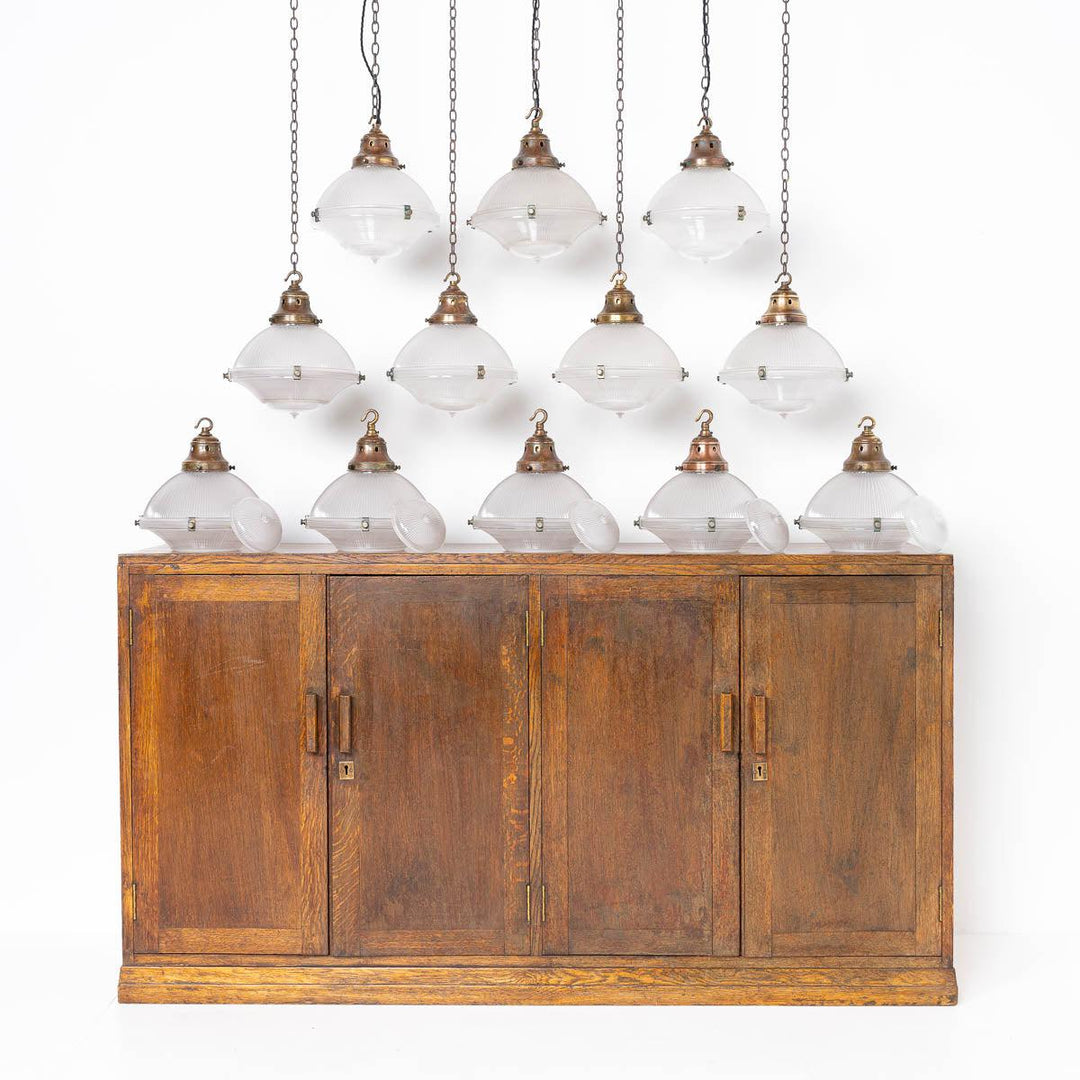 Reclaimed Antique Holophane Reflector - Refractor Pendant Lights