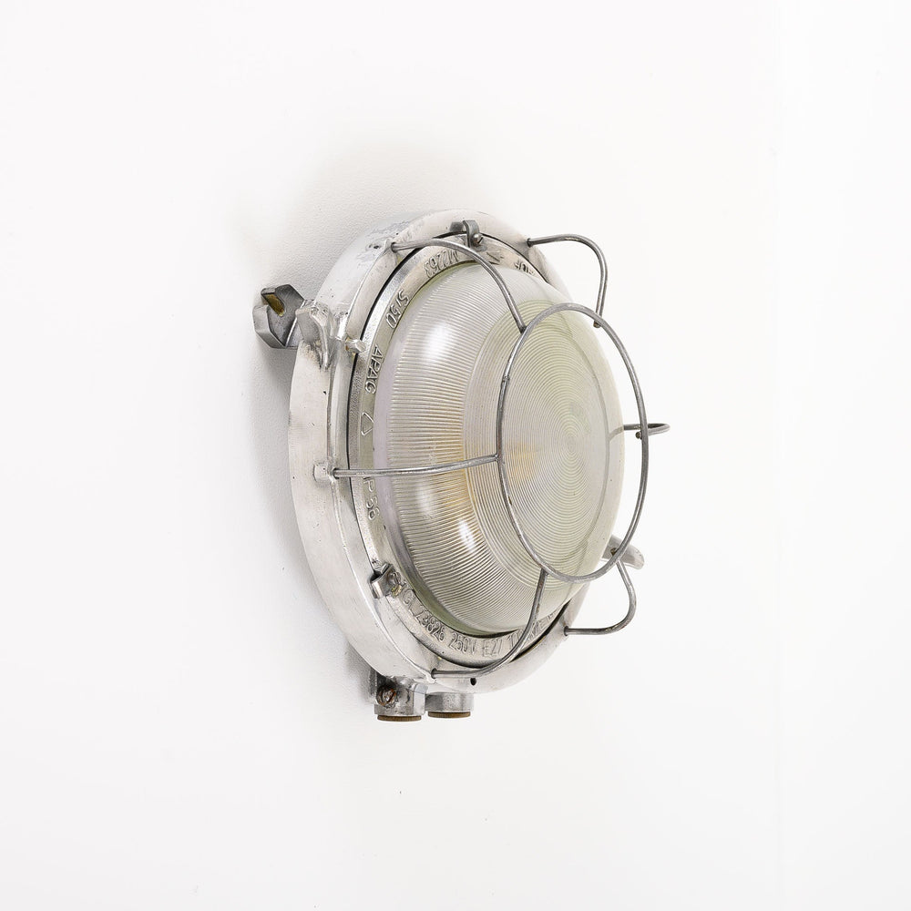 Reclaimed Circular German Ship Bulkghead Lights