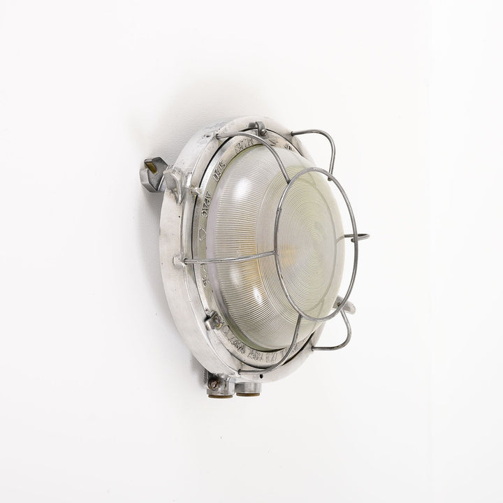 Reclaimed Circular German Ship Bulkghead Lights
