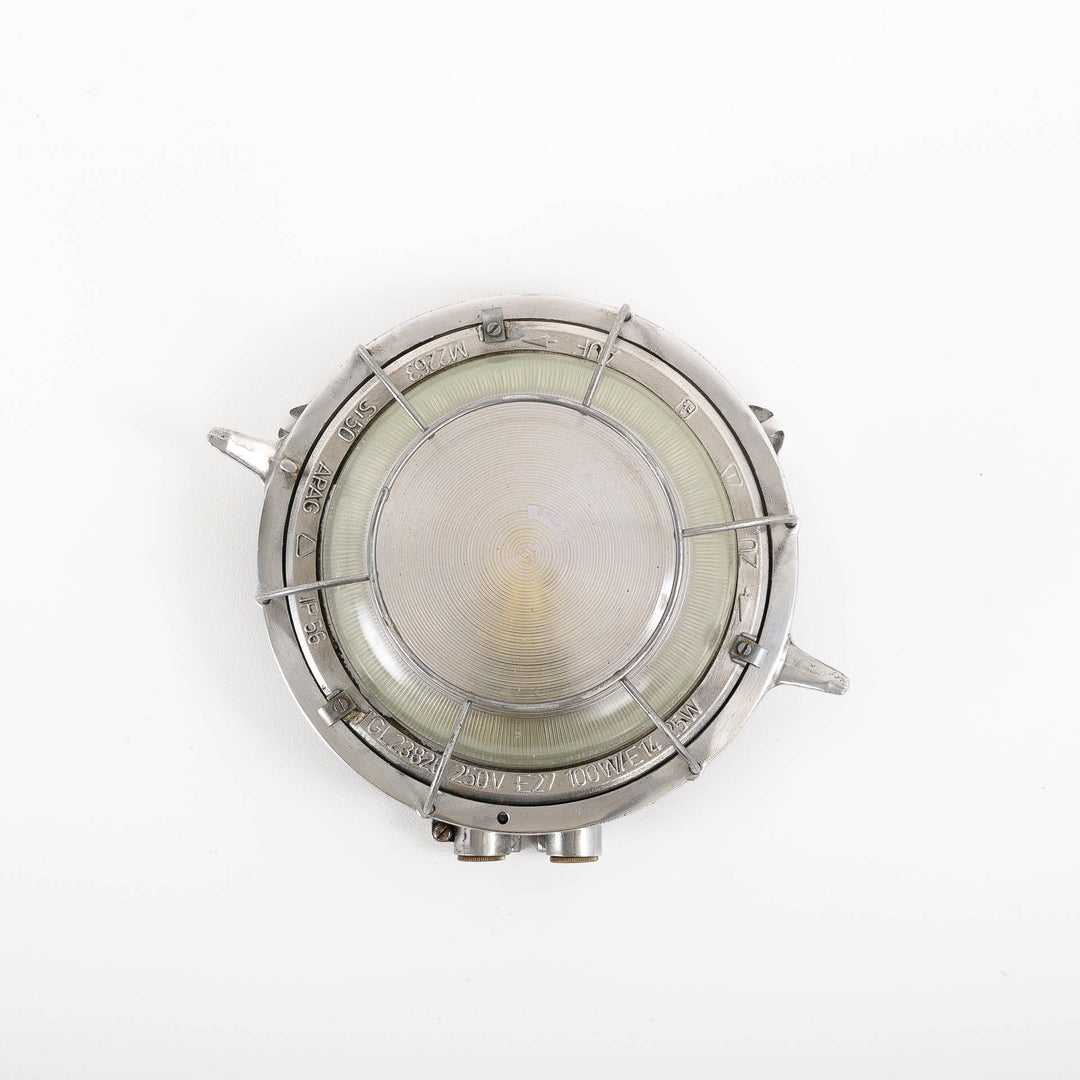 Reclaimed Circular German Ship Bulkghead Lights