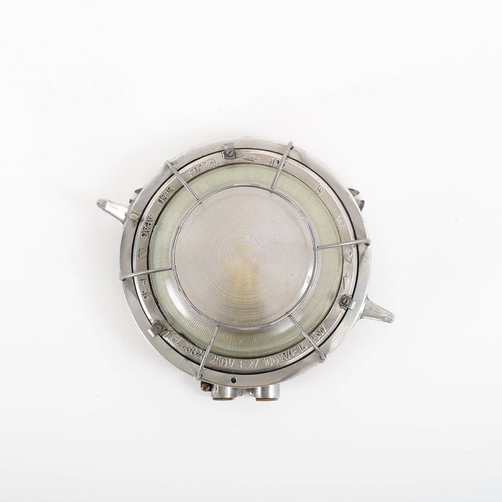 Reclaimed Circular German Ship Bulkghead Lights