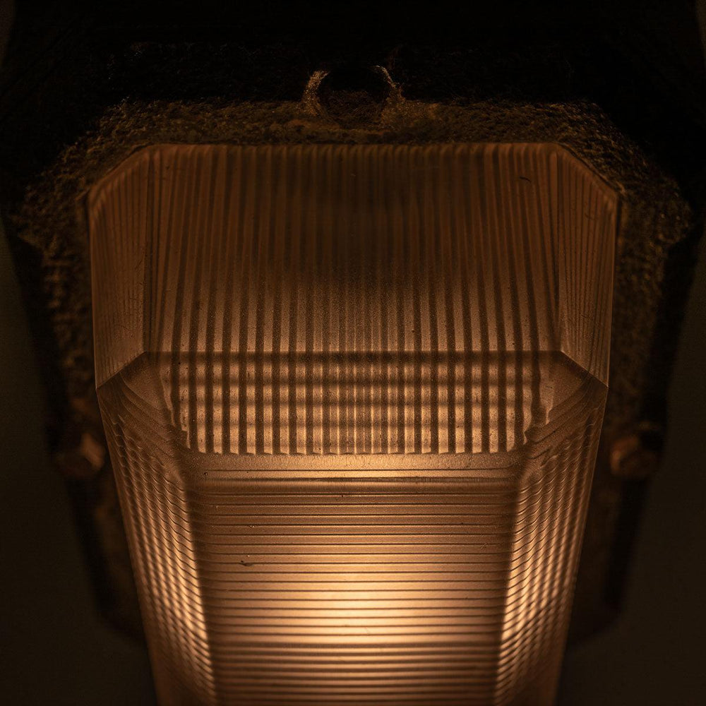 Reclaimed MOD Cast Iron & Prismatic Glass Bulkhead Wall Lights by Holophane