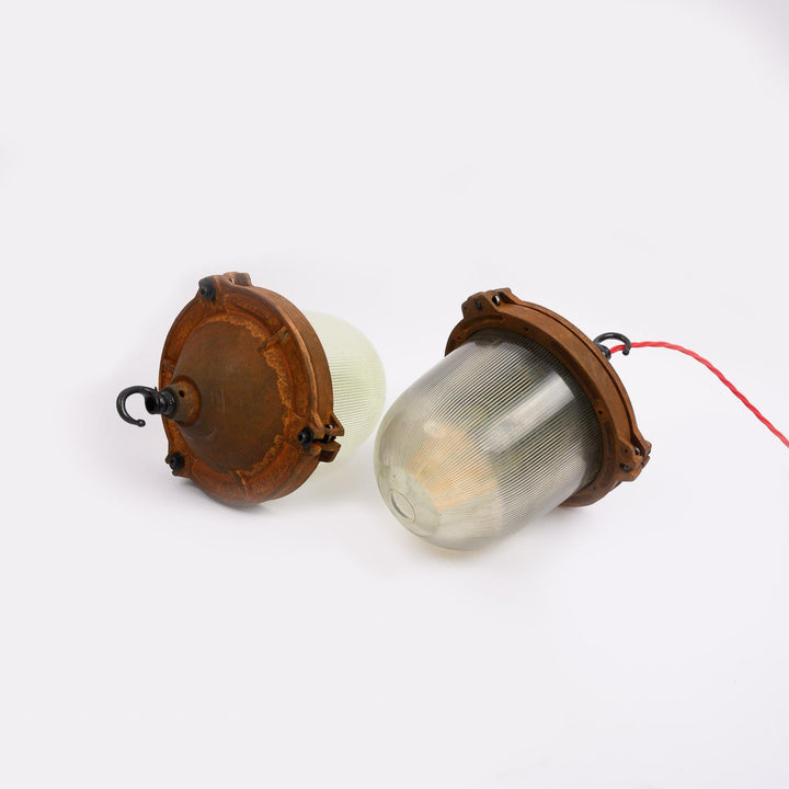 Reclaimed Rusted Prismatic Industrial Light Pendants V2