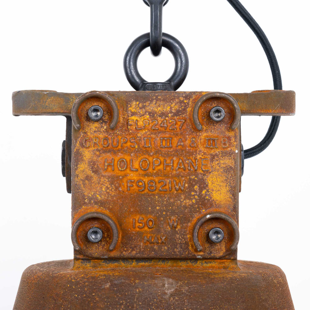 Rusted Explosionproof Industrial Pendant Lights by Holophane