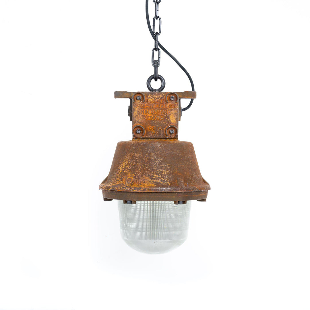 Rusted Explosionproof Industrial Pendant Lights by Holophane
