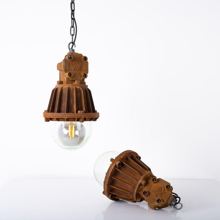 Vintage Industrial XL Flameproof Cast Pendant Lights by Maxlume