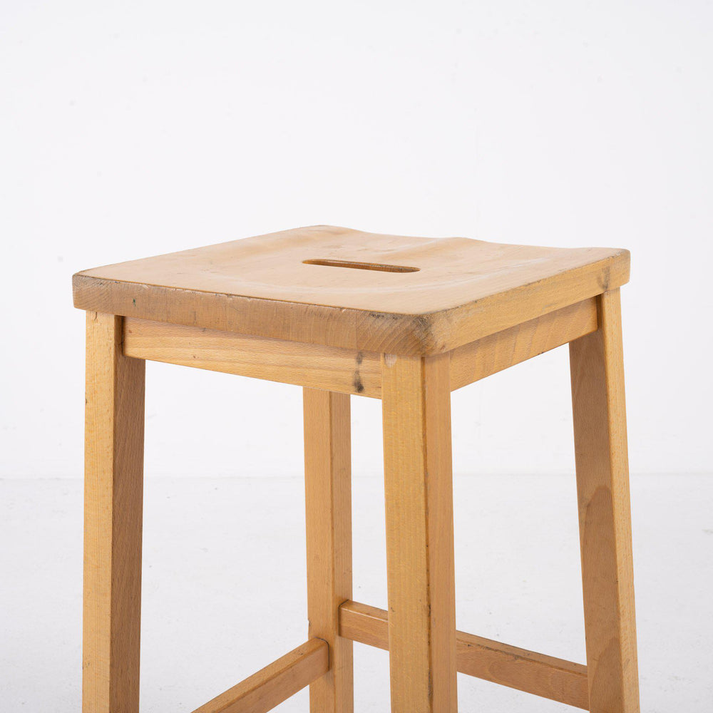 Vintage Reclaimed Solid Beech School Laboratory Stools
