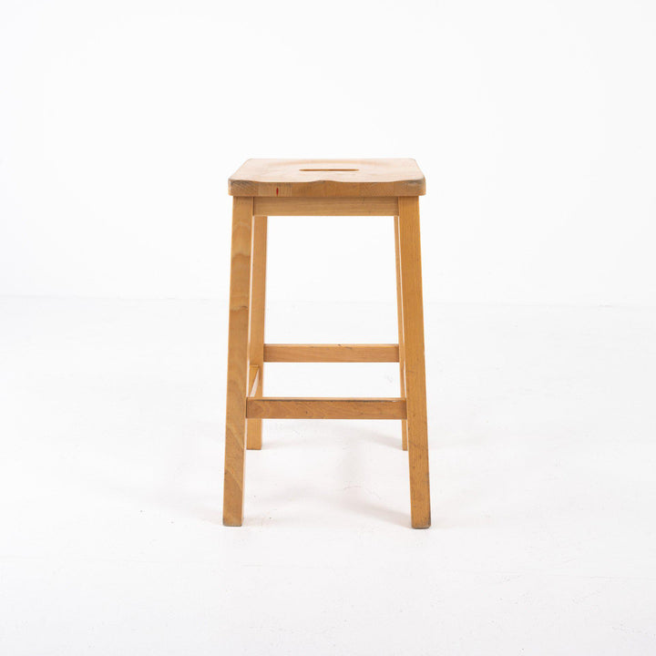 Vintage Reclaimed Solid Beech School Laboratory Stools