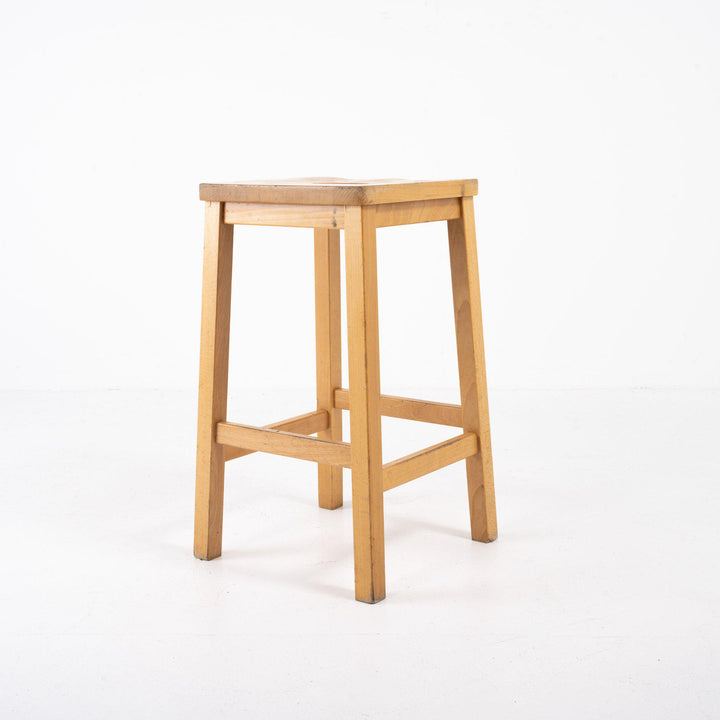 Vintage Reclaimed Solid Beech School Laboratory Stools