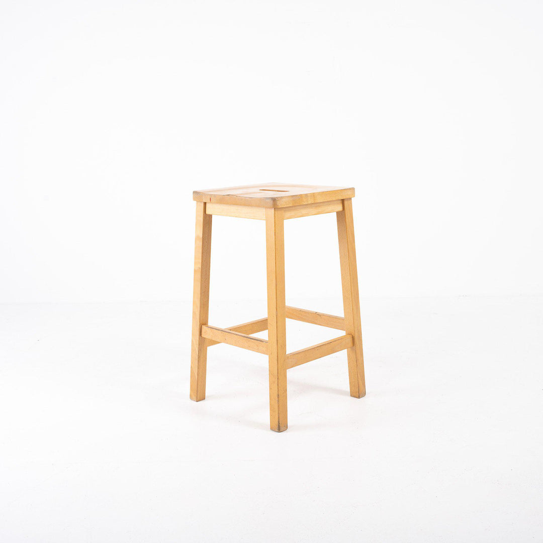 Vintage Reclaimed Solid Beech School Laboratory Stools