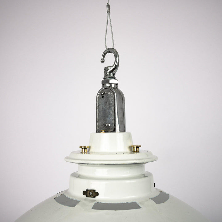 White Enamel Industrial Pendants with Perforated Neck by Thorlux