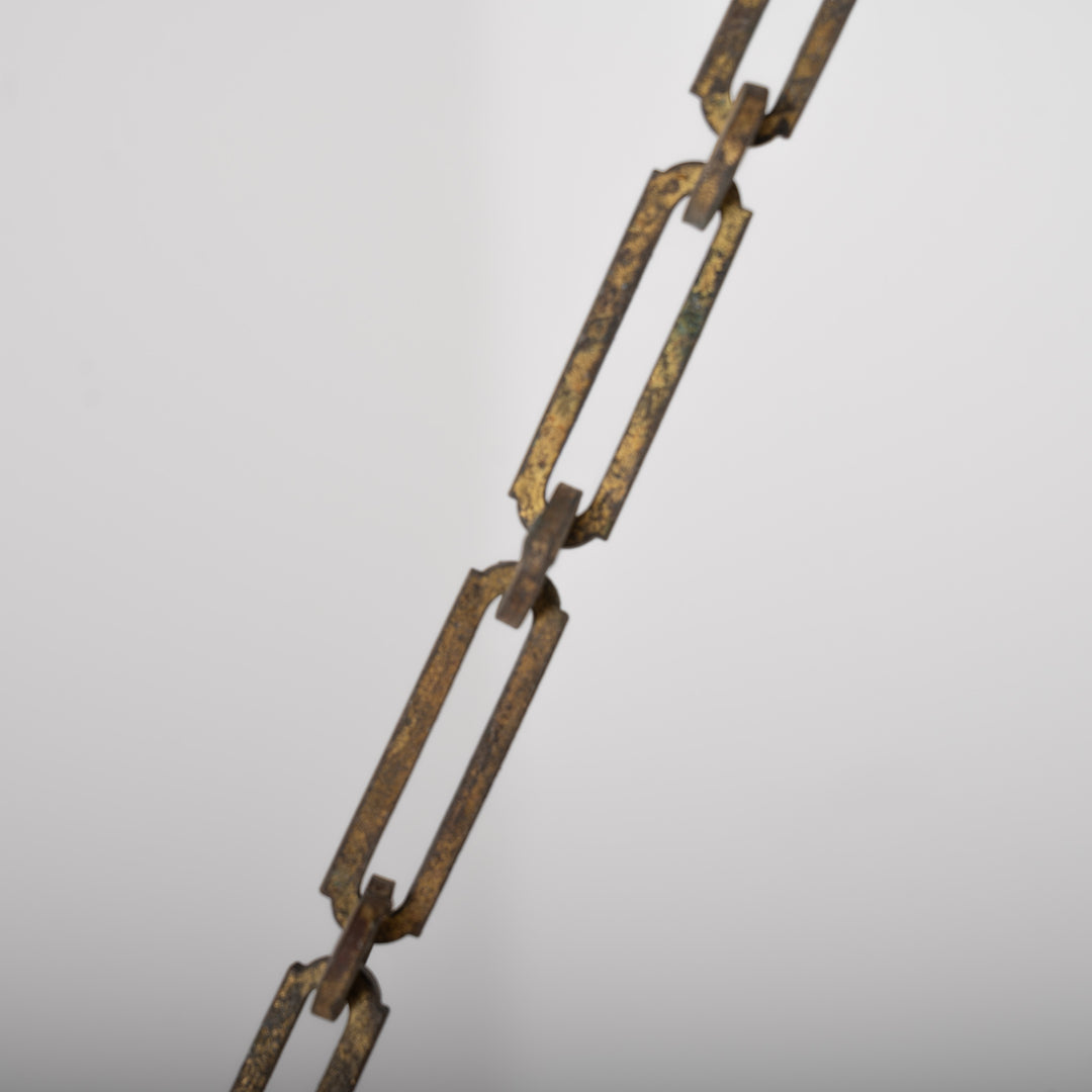 F. & C. Osler Extra Large Satin Cut Crystal Plafonnier with Ram's Head Cast Brass Gallery