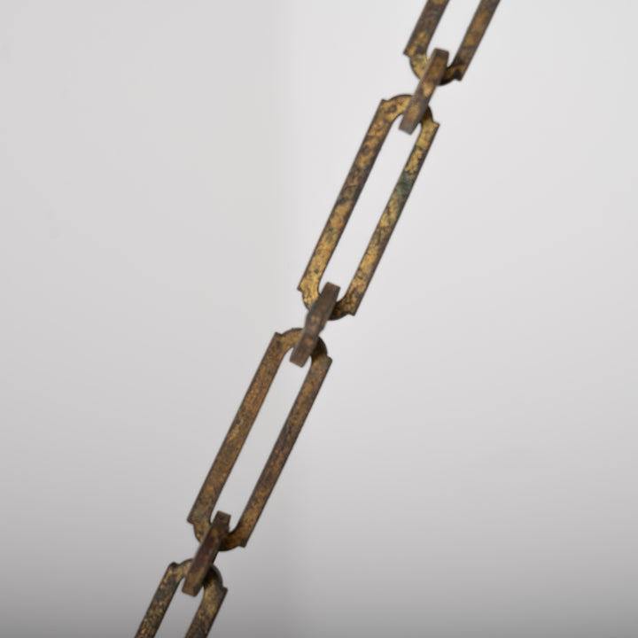 F. & C. Osler Extra Large Satin Cut Crystal Plafonnier with Ram's Head Cast Brass Gallery