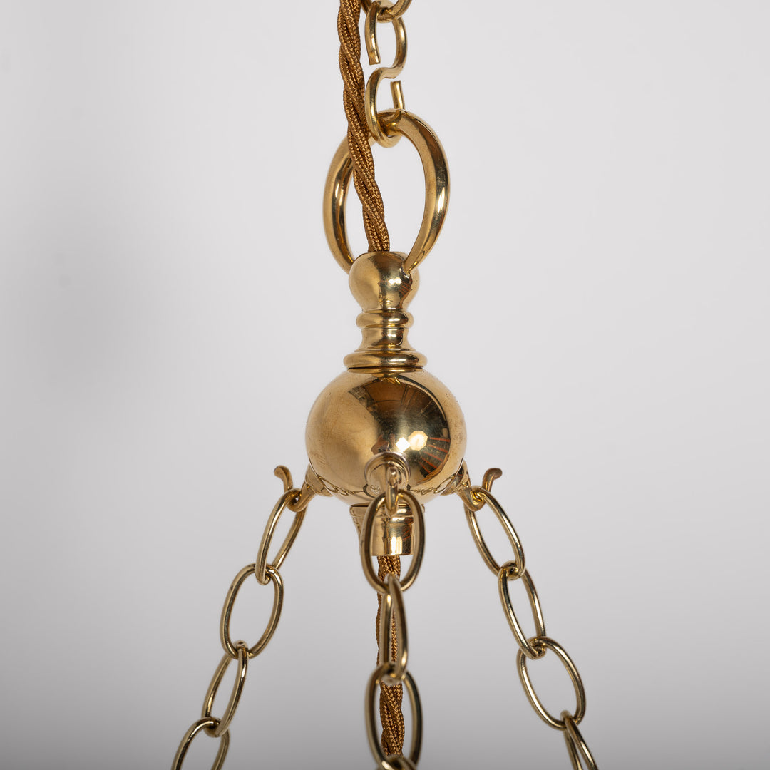 F. & C. Osler Satin Cut Crystal Plafonnier with Cast Brass Swan Hook Gallery